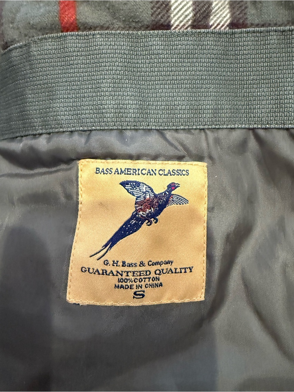Vintage G.H. Bass & Co. Olive Barn Jacket with Brown Leather Collar - Picture 7 of 7
